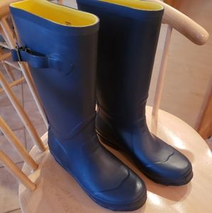 L.L. Bean Wellies Rain Boots Navy Blue Size 8